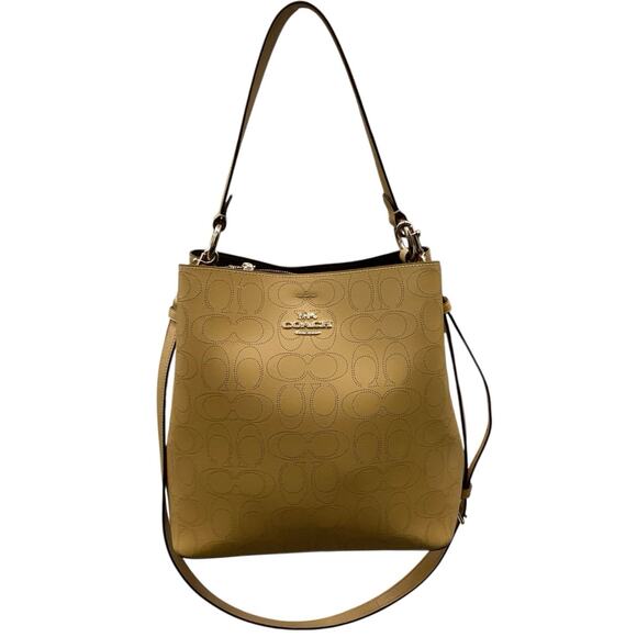 NWOT Coach Town Bucket Bag in Signature Leather in Yellow #1008 - Picture 1 of 4